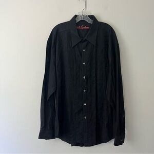 Robert Graham Black Floral Stripe Button Down Long Sleeve Shirt 3XL